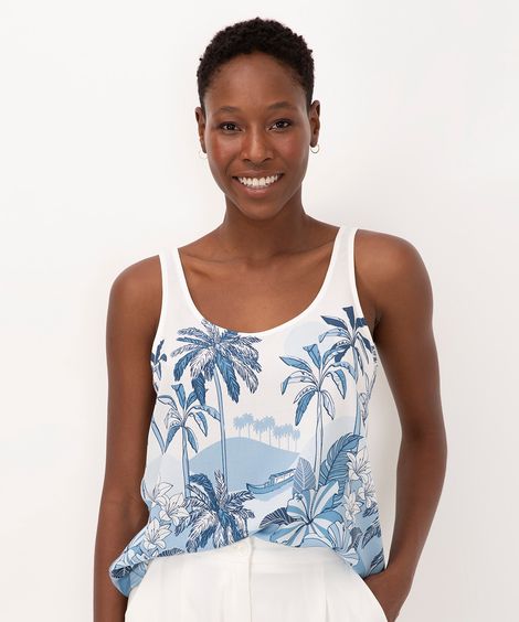regata de viscose coqueiros alça média off White