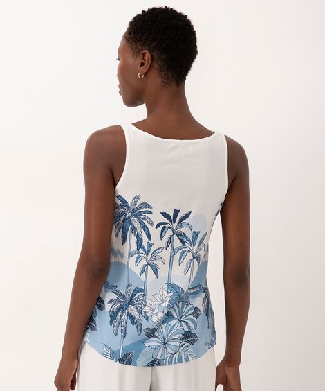 regata de viscose coqueiros alça média off White