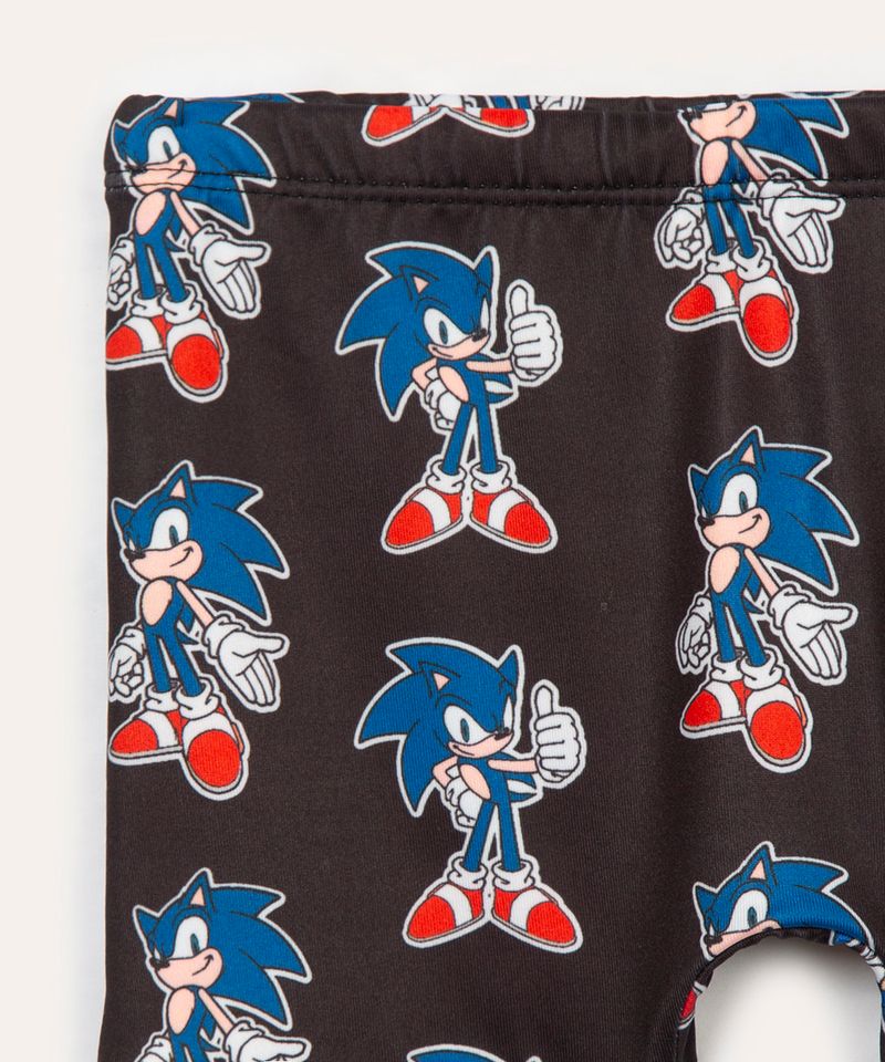 sunga boxer infantil sonic proteção uv preta - C&A