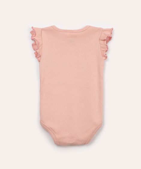 body de algodão canelado com babado rosa