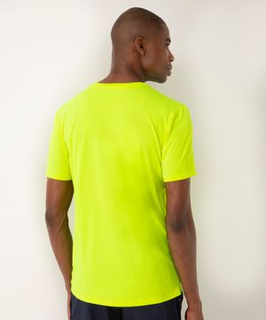 camiseta gola redonda manga curta esportiva ace  amarelo neon