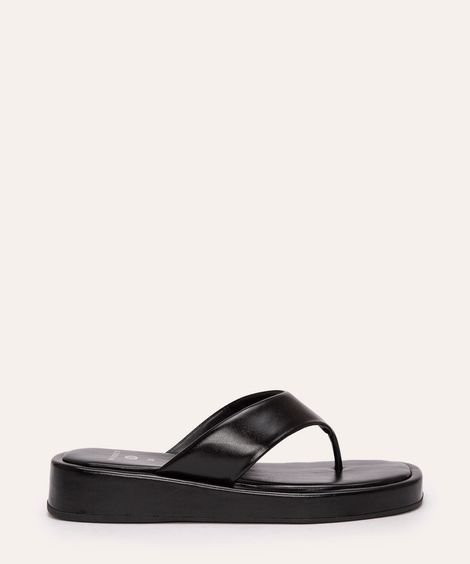 sandália flatform tira grossa mindset preta