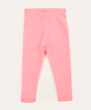 calça infantil básica rosa neon