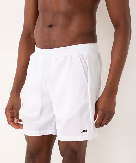 bermuda cós elástico com bolso esportivo branco