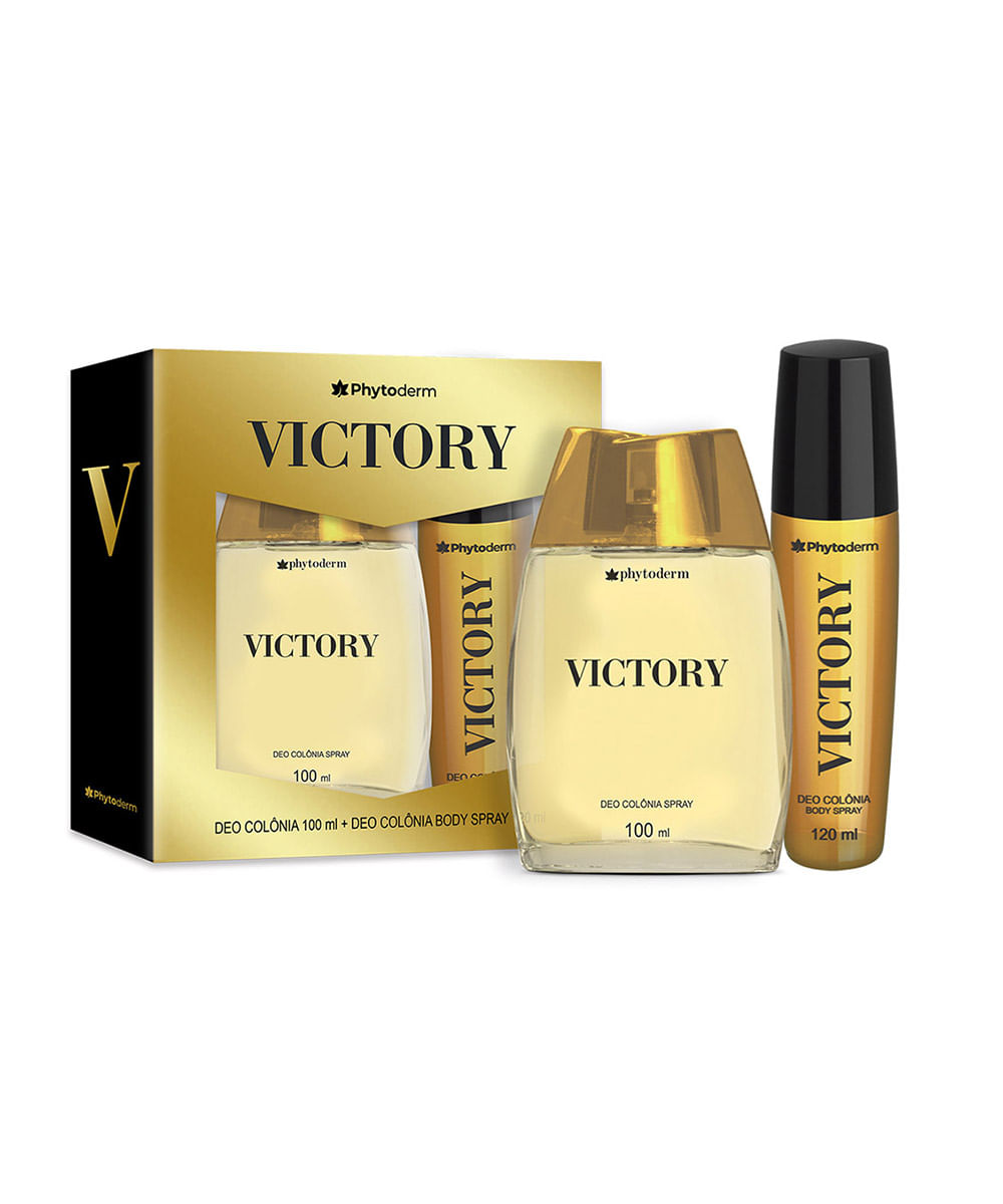 kit victory deo colônia 100ml e body spray 120ml