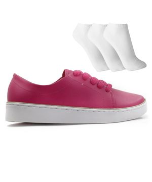 Tênis Vizzano Metal Feminino 3 Pares de Meias Rosa