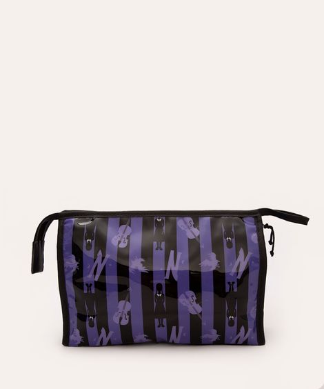 necessaire listrada com alça wandinha colorido