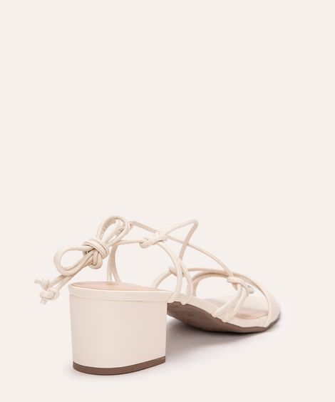 sandália salto médio bloco via uno off white
