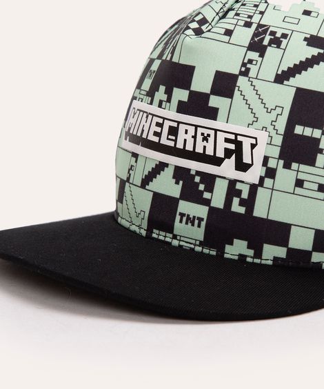 boné infantil minecraft aba reta preto