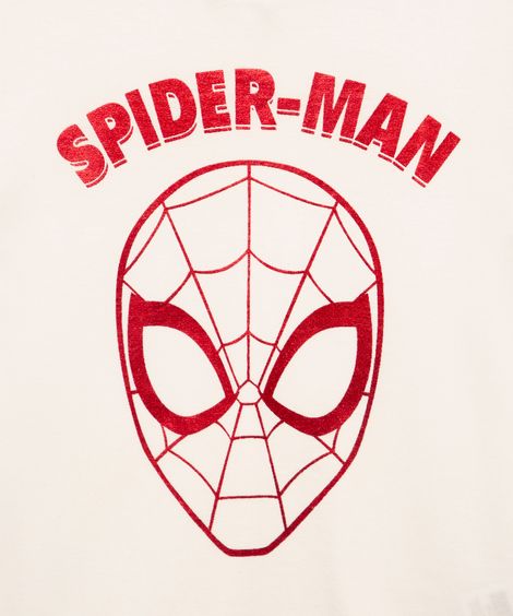camiseta de algodão infantil homem aranha manga curta branca