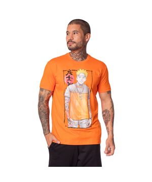 Camiseta Masculina Over Surf com Personagem Anime Laranja
