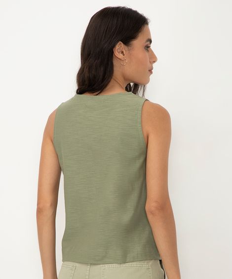 regata feminina de algodão flamê verde