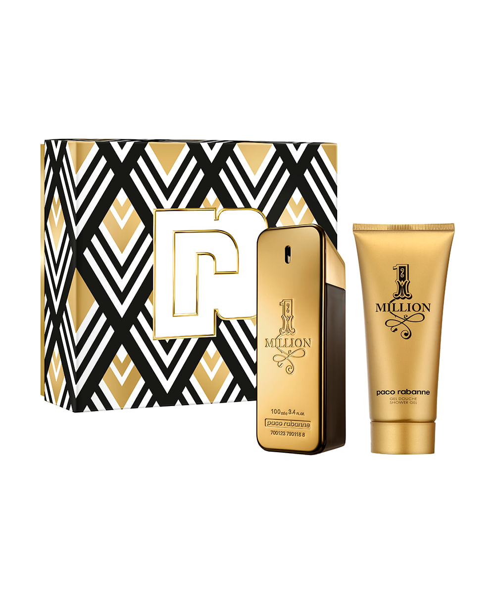 kit rabanne 1 million eau de toilette 100ml e gel de banho 100ml