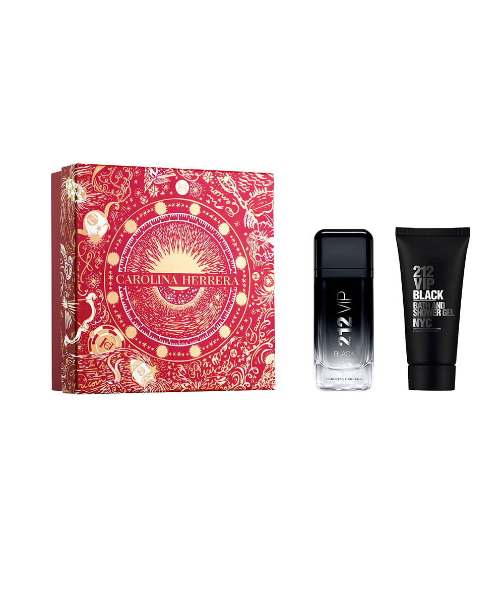 kit carolina herrera 212 VIP black eau de parfum 100ml e gel de banho 100ml