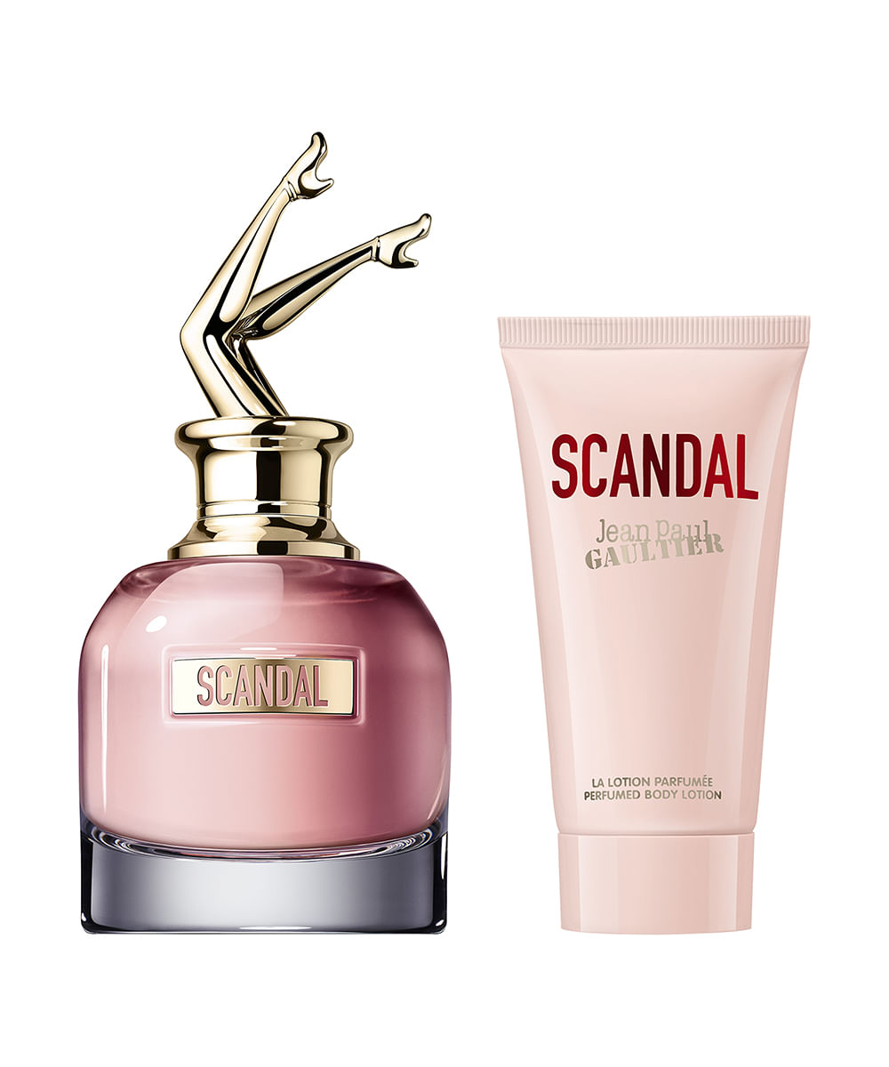 kit jean paul gaultier scandal eau de parfum 80ml e perfumed creme corporal 75ml