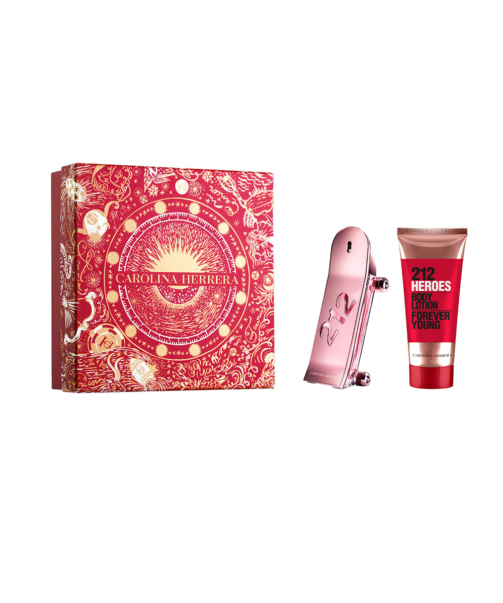 kit carolina herrera 212 heroes eau de parfum for her 80ml e creme corporal for her 100ml