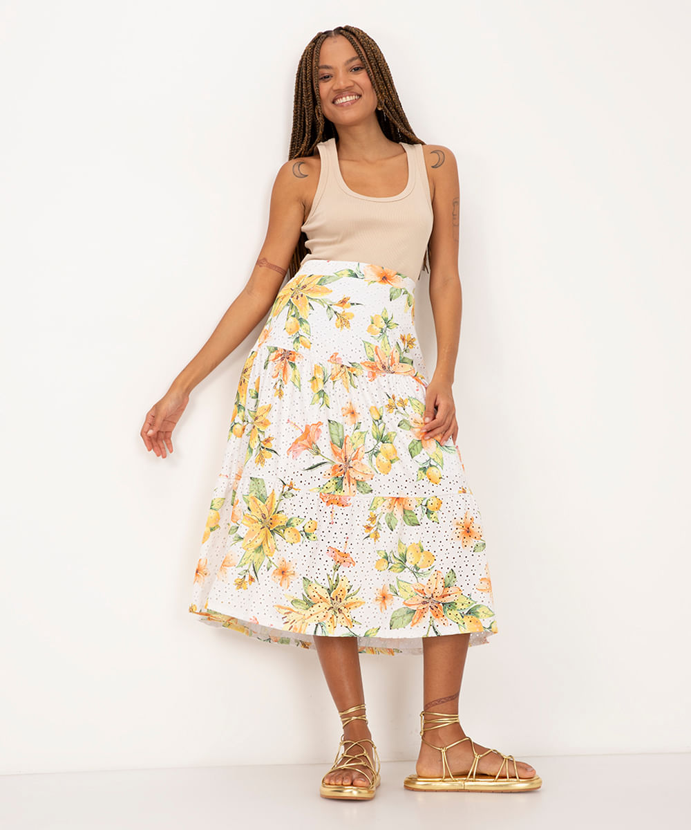 Saia floral hot sale midi