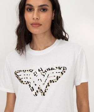 camiseta de algodão mulher maravilha manga curta off white