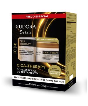 kit eudora siàge cica therapy shampoo 250ml e máscara capilar 250g