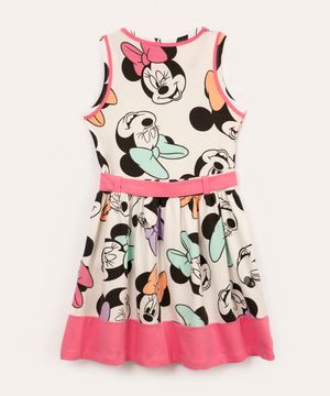 vestido de algodão infantil minnie com laço colorido