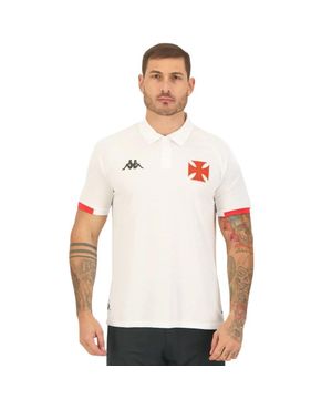 Camisa Polo Kappa Vasco Concentração 2023/24 Masculina Branco