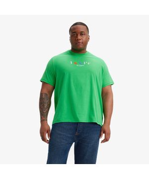 Camiseta Levi's Big Relaxed Fit Plus Size Manga Curta Verde