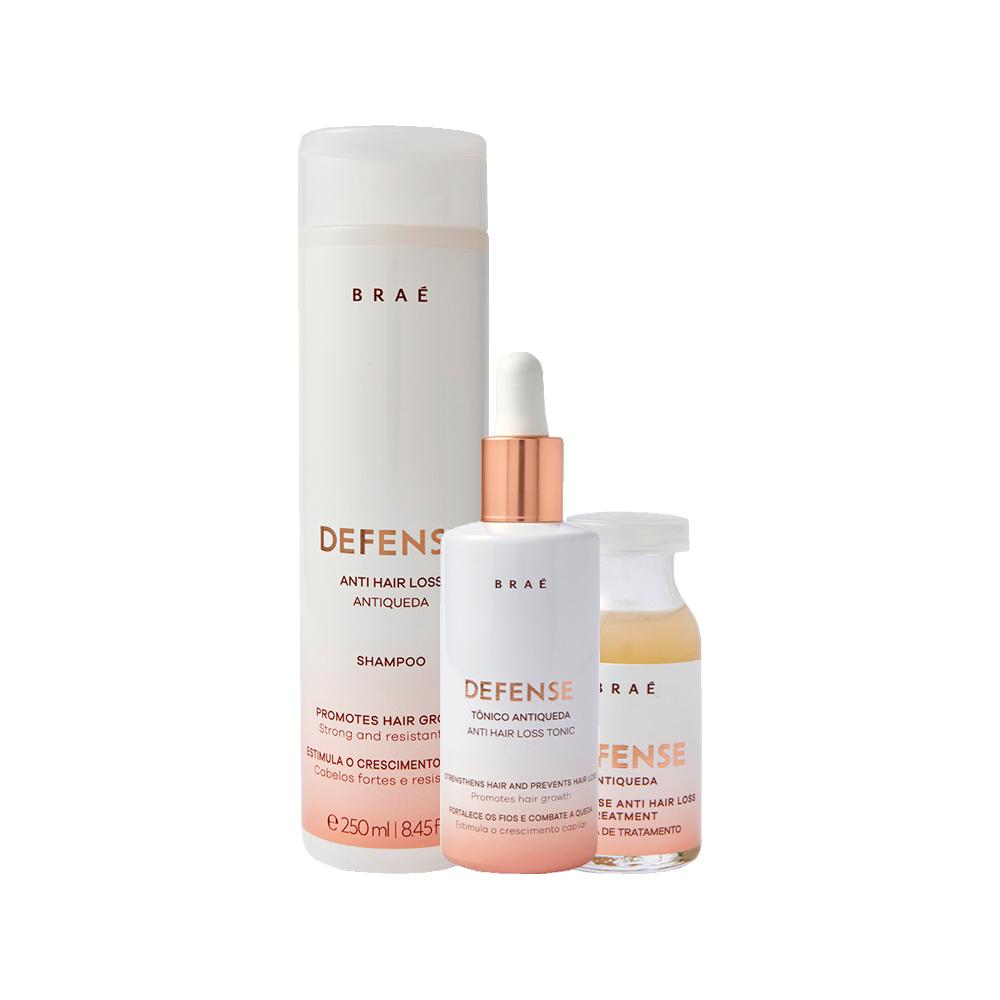 Kit Braé Defense Antiqueda - Shampoo 250ml e Tônico 60ml e Ampola 13ml