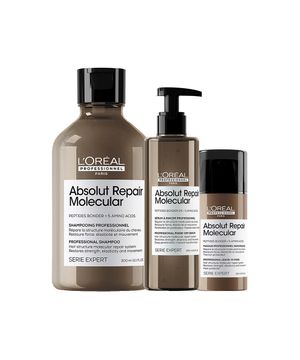 Kit L'Oréal Professionnel Absolut Repair Molecular – Shampoo 300ml e Leave-in e Sérum