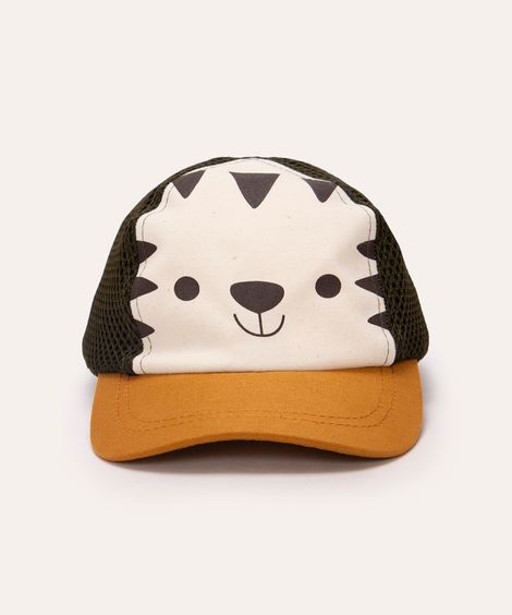 boné infantil tigre com tela aba curva colorido