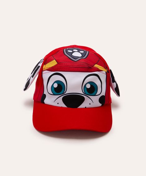 boné de sarja infantil patrulha canina aba curva vermelho