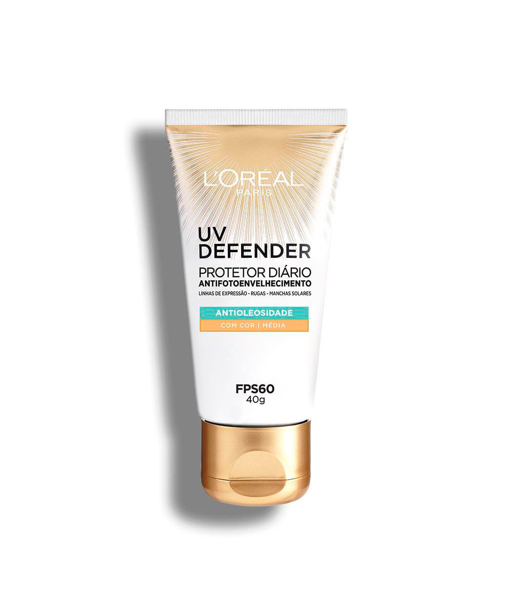 protetor solar l'oréal paris uv defender antioleosidade com cor média fps60