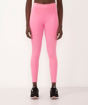 calça legging com bolso cintura alta esportiva ace rosa neon