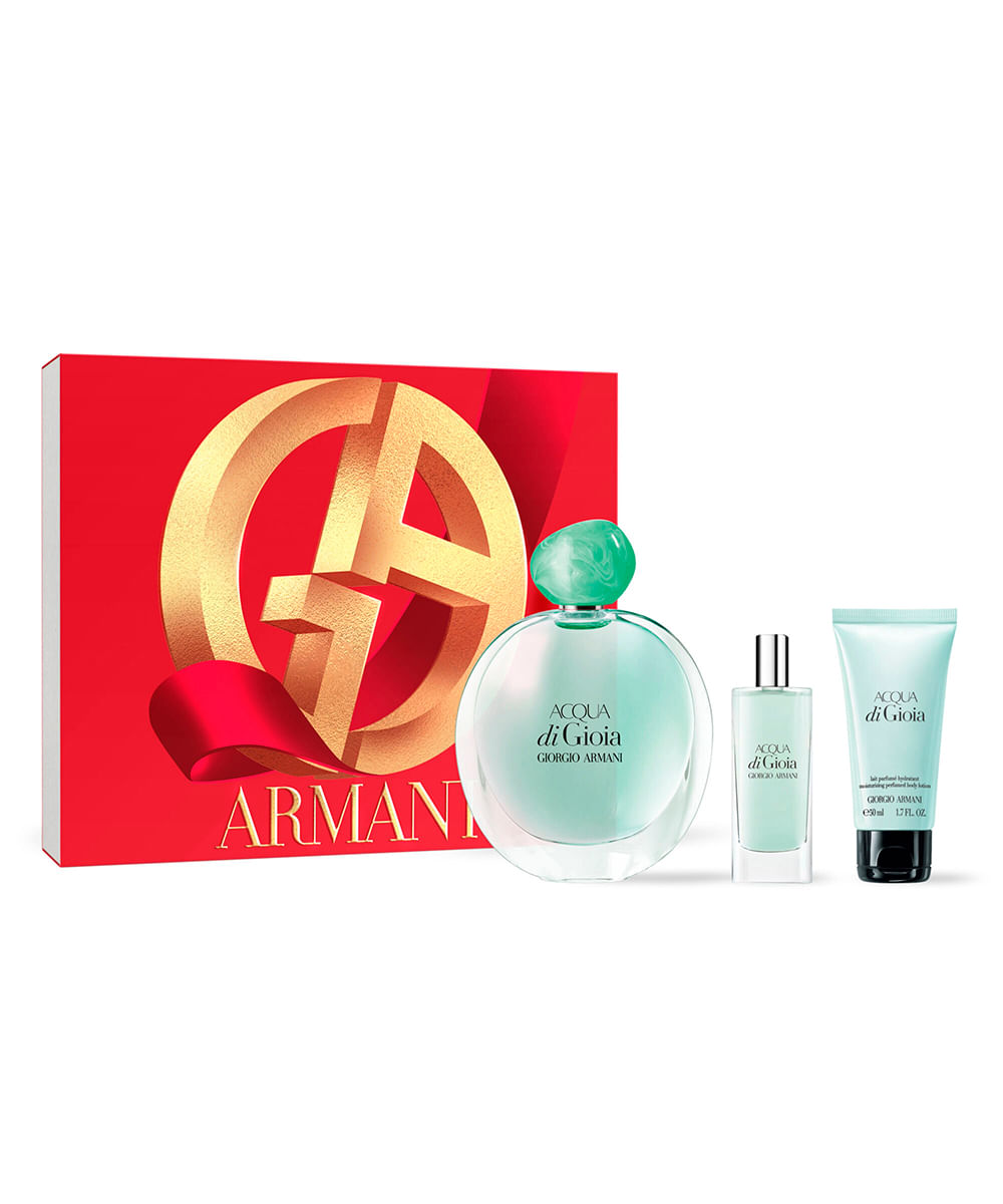 kit acqua di gioia edp 100ml com acqua di gioia 15ml e body lotion 50ml giorgio armani