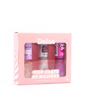 kit 3 esmaltes dailus top coat de milhões