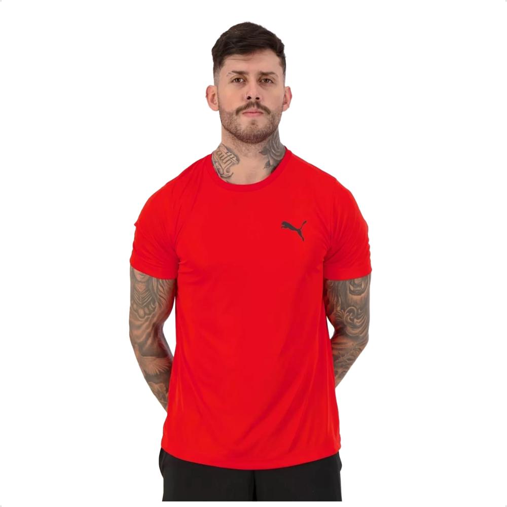 Camiseta Puma Active Small Logo Masculina Vermelho