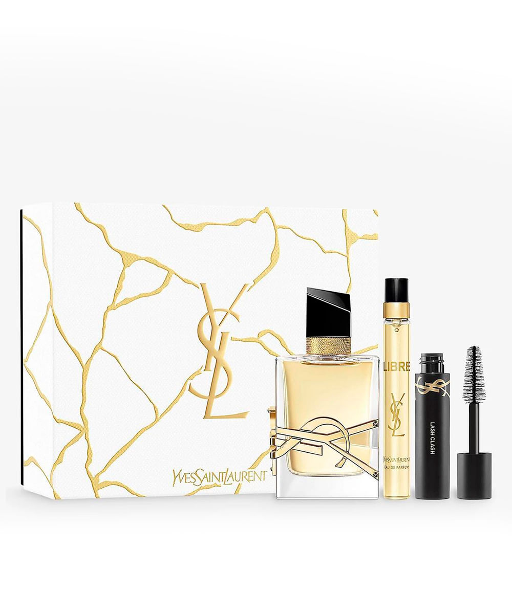 kit ysl libre edp 50ml com travel spray 10ml e máscara de cílios clash 2ml