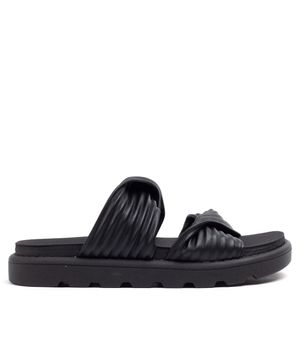 Tamanco Feminino Flatform Vizzano com Tiras Macias Preto