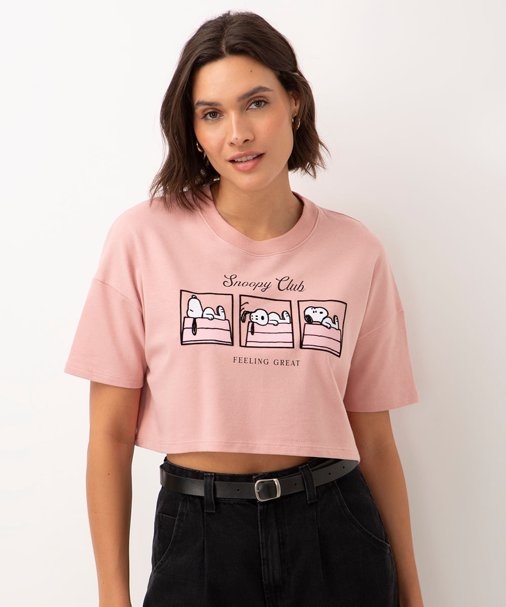 T-shirt cropped moletinho