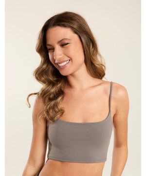 Top Faixa Basic Color - Cinza