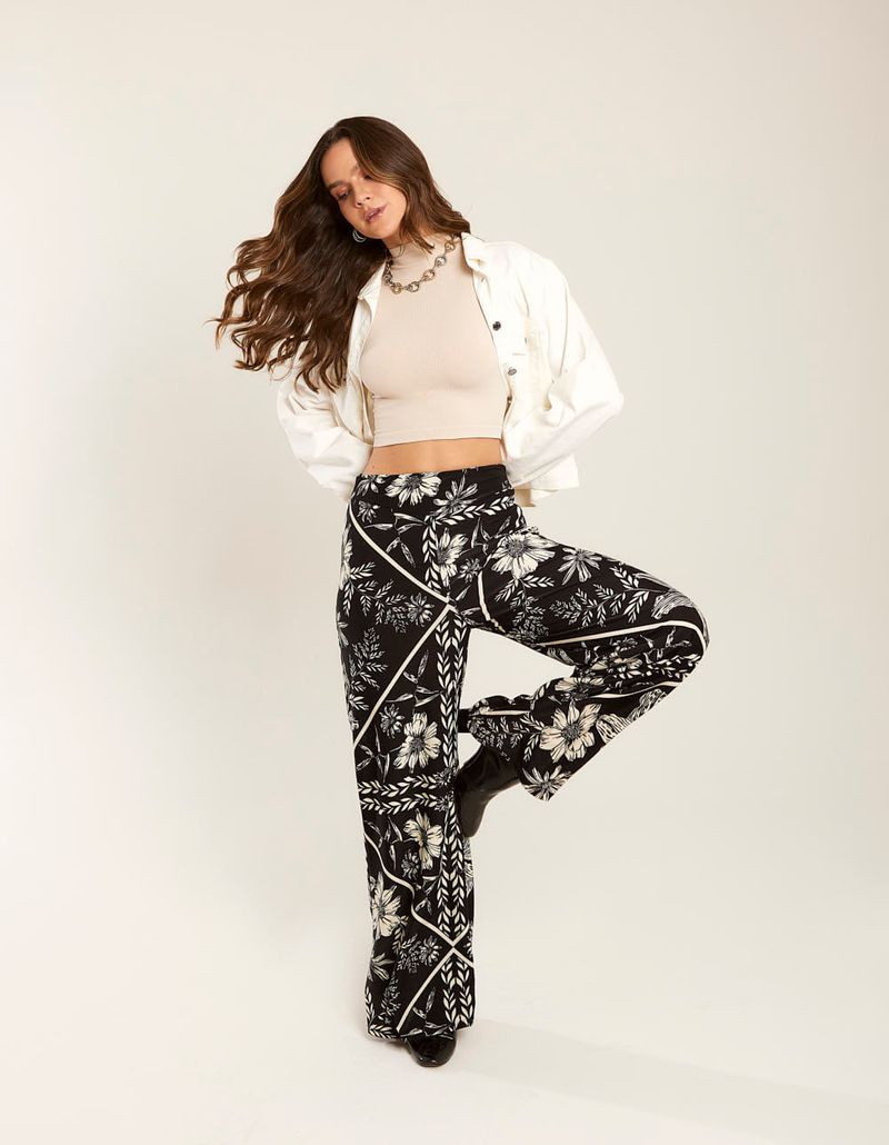 Calça legging hot sale flare estampada