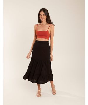 Saia Midi Marias - Preto