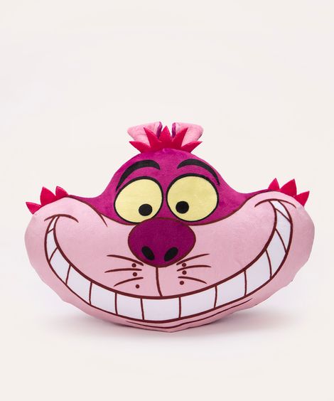 almofada gato cheshire alice no país das maravilhas rosa médio