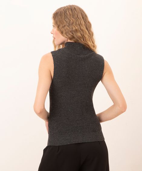 regata de tricot gola alta mindset chumbo