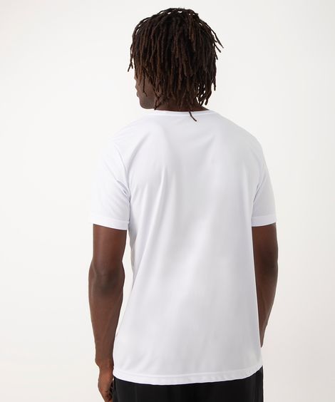 camiseta setas manga curta esportiva branca