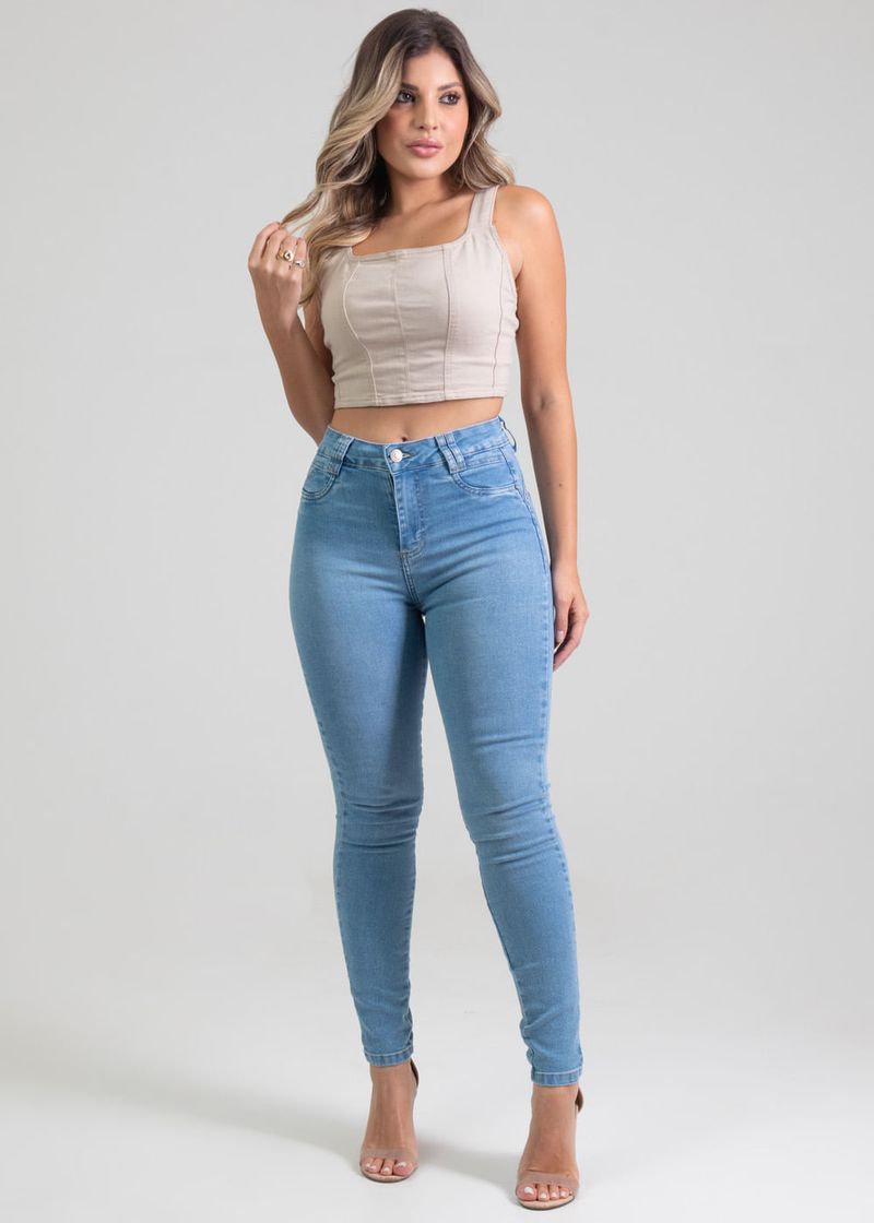 calça jeans feminina super skinny energy cintura alta preta - C&A
