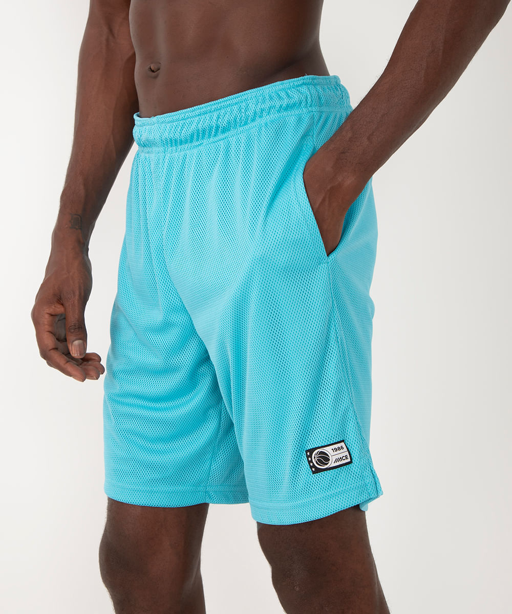 Menor preço em bermuda microfuros com bolsos esportiva ace azul