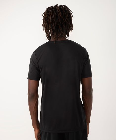 camiseta setas manga curta esportiva preta