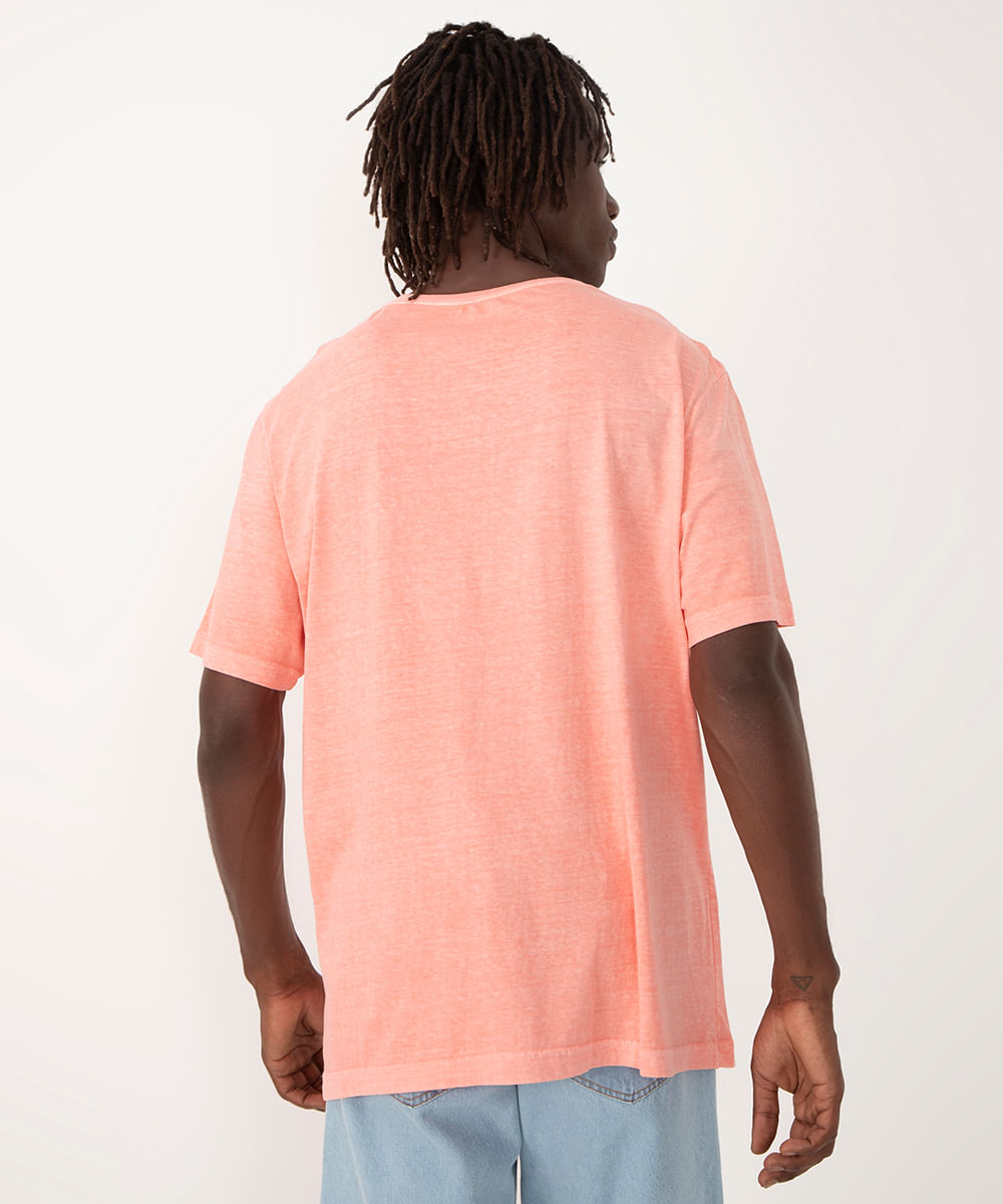 camiseta de algodão mescla yachting manga curta rosa