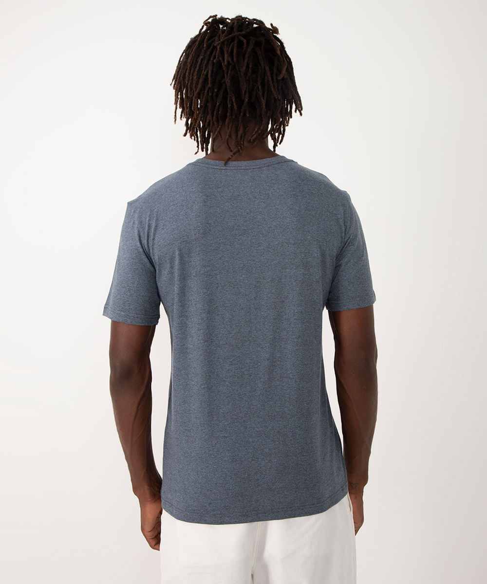 camiseta de algodão mescla san diego manga curta azul