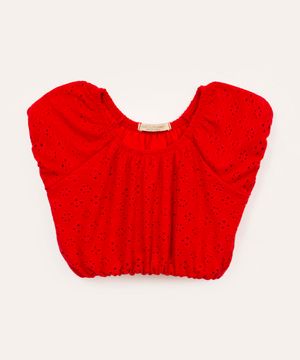 blusa infantil laise ciganinha vermelho